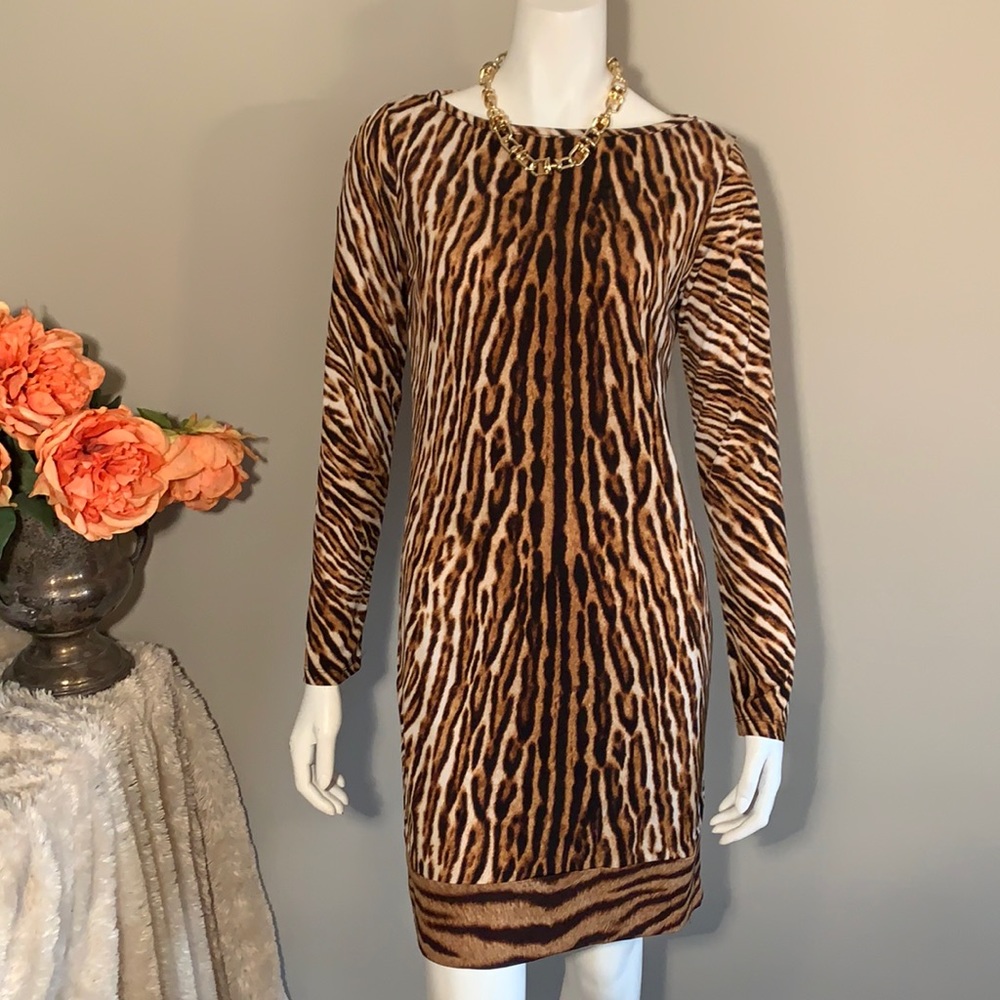 Chic Michael Kors animal print sheath dress XS